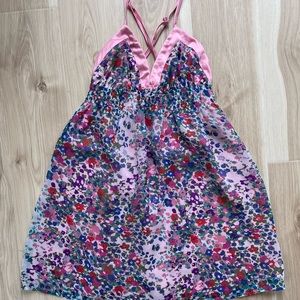 Floral Silk Trim Dress